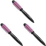REVLON Silicone Bristle Heated Hair Styling Brush | Fast, Long Lasting Volume for Easy Styling | 1' Barrel for Full Body and Smooth Styles (Black/Pink) (Pack of 3)