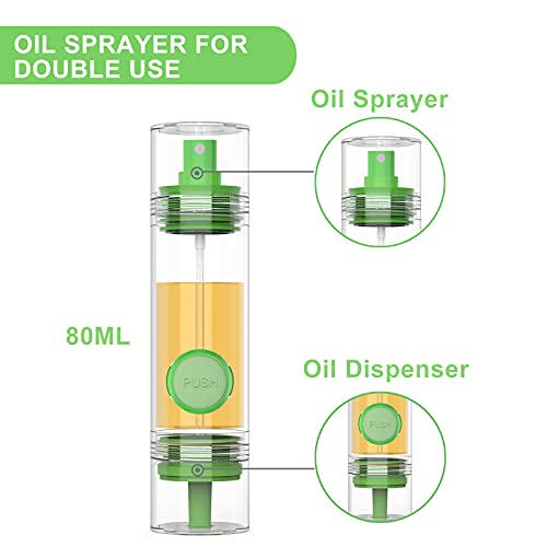 Hermard Olive Oil Sprayer, Oil Sprayer For Cooking Oil Mister Dispenser, Oil Spray Bottle For Air Fryer, Cooking Oil Spritzer For Bbq, Grilling And Salad, Green #TOP3