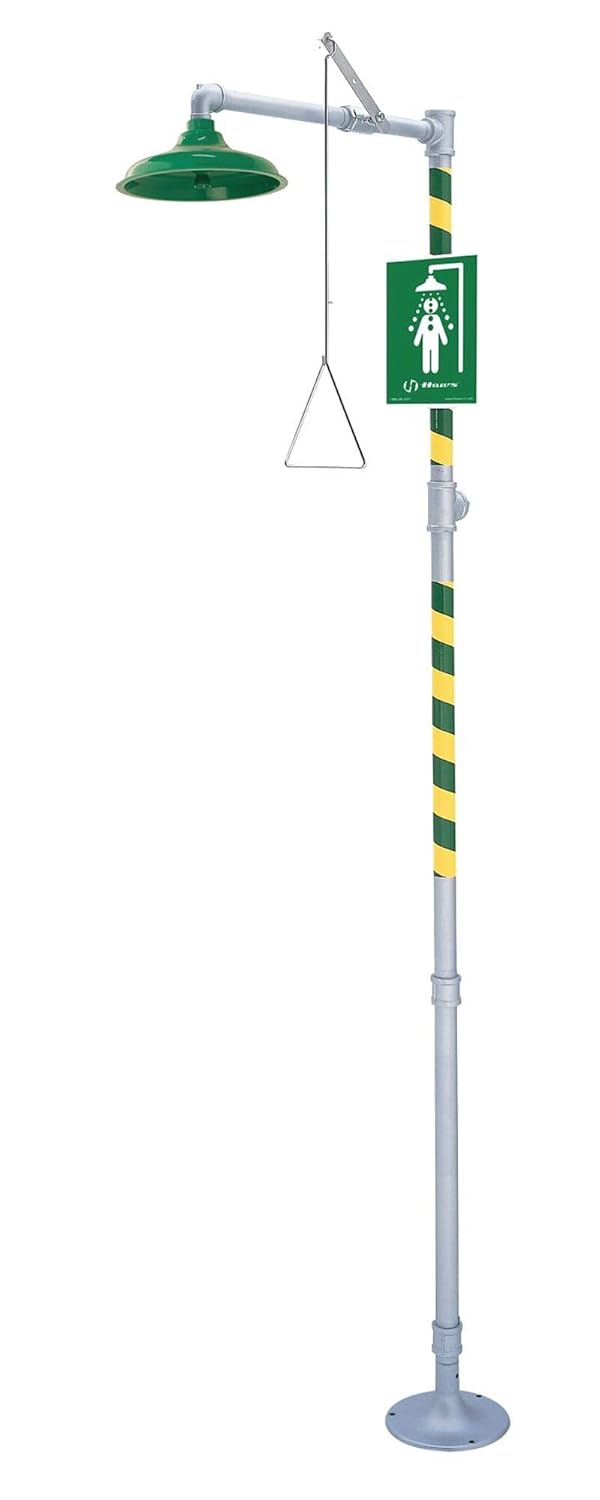 Haws 8100 Floor Mounted Drench Shower with Axion MSR ABS Plastic Showerhead