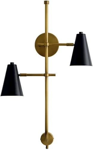 Miniatura 3 de Kichler Sylvia - Aplique de pared con 2 luces en latón blanco y natural