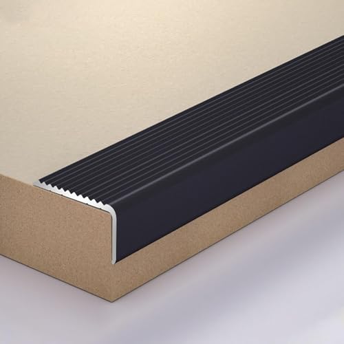 Profilé d'escalier anti-glissade noir en L pour réparer et protéger les nez