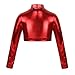 CHICTRY Kids Big Girls' Fashion Athletic Sports Outfit Shiny Metallic Dance Crop Top and Boyshort Workout Tracksuits Set Red 12