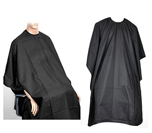 Preisvergleich Produktbild Lsv-8 Friseurumhang Haarschneideumhang Umhang für Salon Haare Schneiden professional einstellbar Haarschneideumhang für Erwachsene Überzug schwarz 145x100cm