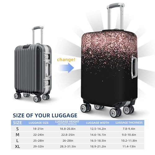 Travel Luggage Cover Protector - Rose Gold Glitter1 Washable Suitcase Covers For 18-32 Inch Luggage2