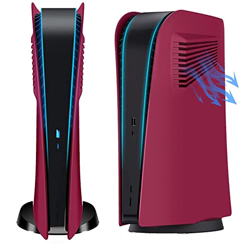 Placa frontal digital de PS5 con cubierta de ventilación de refrigeración, placas de repuesto curvadas, accesorio de carcasa para Playstation 5 edición digital