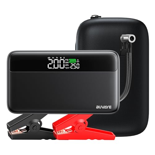 Jump Starter with Air Compressor, 5000A Battery Jumper Starter Portable with 150PSI Auto-Shutoff Tire Inflator 12V Car - Detailed View