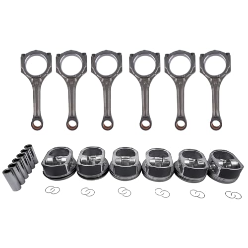 Connecting Rods & Engine Piston Set Compatible with Toyota 4Runner FJ Cruiser Tacoma Tundra 2003-2009 4.0L 1GRFE OE# 13101-0P020, 13101-31030, 13201-39235