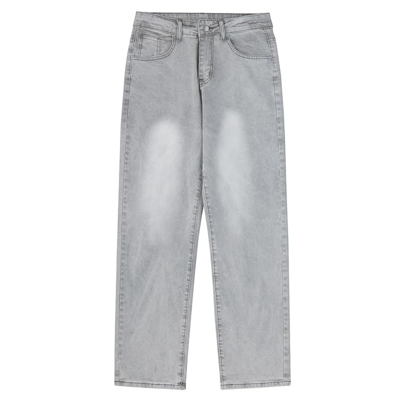 Men's Jeans Spring Gray Stretch Denim Americana Straight Pants 5