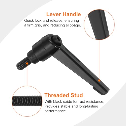 Image of uxcell 4Pcs M6 x 12mm Adjustable Knobs Handle Male Thread Push Button Ratchet Quick Release Locking Rotating Bolt for Lathe Machinery, Black