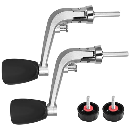 vibedor 2PCS Fishing Handles Spinning Reel Knob Replacement， Silver Rubber Handle Fishing Reel Grip with 2 Screw Caps and 2 Washers for 1000-4000 Series - Thumbnail 2