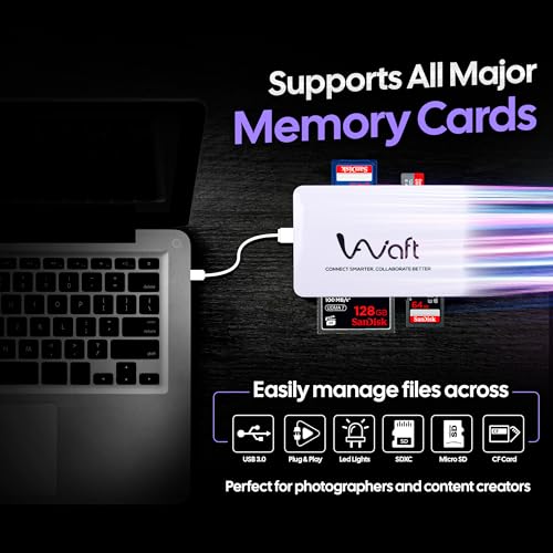 Image of AIWaft 4-in-1 USB 3.0 Multi-Card Reader with Micro SD, SD, CF, MS Support | High-Speed 5Gbps Data Transfer | Plug & Play | Compact & Durable Design for Windows & Mac