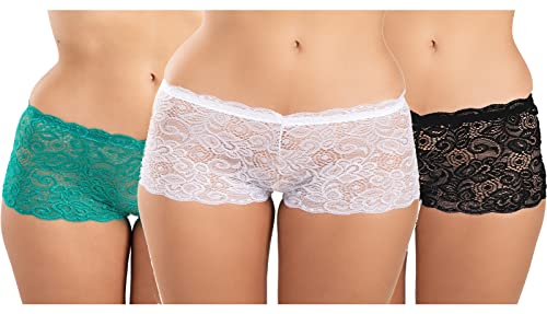Image of FIMS - Fashion is my style Cotton Lycra Net Boy Short Panty for Womens, Mid Rise, Satin, Hipster Panties, Daily Use, Back and Front Coverage, Brief, See Main Image to Check How Many Panty You Will Get