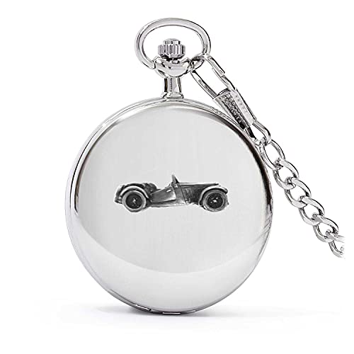 Montre gousset à quartz J2 ref138 avec voiture classique pour homme élégant au quotidien