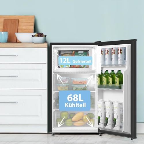 Comfee-RCD80DK3E-Kuhlschrank-mit-Gefrierfach-80L-Kleiner-Kuhlschrankmit-12-L-Gefrierfach-18-C-bis-8-C-4-Sterne-Gefrierschrank-BewertungInverter-KompressorEinstellbare-Temperaturregelung | Dealmeister.io Alt tag für bilder post titel