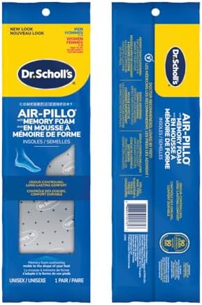 Dr. Scholl's® Air-Pillo® with Memory Foam Insoles, Unisex (Men 7-12) (Women 5-10), 1 Pair, Trim to Fit Inserts