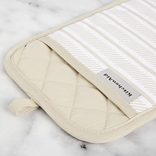 KitchenAid Albany Pot Holder 2-Pack Set, Milkshake Tan, 7"x10" by KitchenAid - Used condition - Image 3