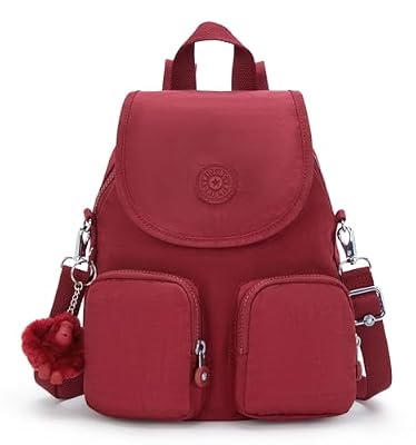 Kipling FIREFLY UP, Zaino piccolo (trasformabile in borsa a tracolla), 14 x 80 x 38 cm, Funky Red (ROSSO)