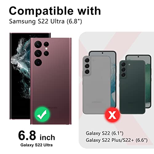 Btscase Etui do Samsung Galaxy S22 Ultra 5G, marmurowy wzór 3 w 1, wytrzymałe, odporne na wstrząsy, cały korpus, wytrzymały twardy PC + miękki silikon, ochronne, dla kobiet, dziewcząt, różowe złoto
