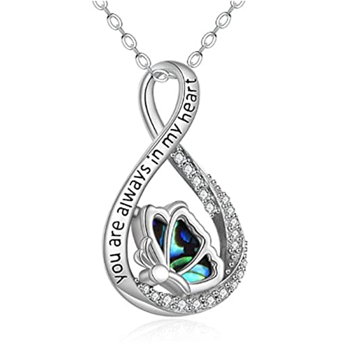 Canghai Rousa - Collar de urna para cenizas, colgante de aleación de cremación de mariposa, colgante de recuerdo, soporte para cenizas, joyería conmemorativa, aleación, circonia azul Cover