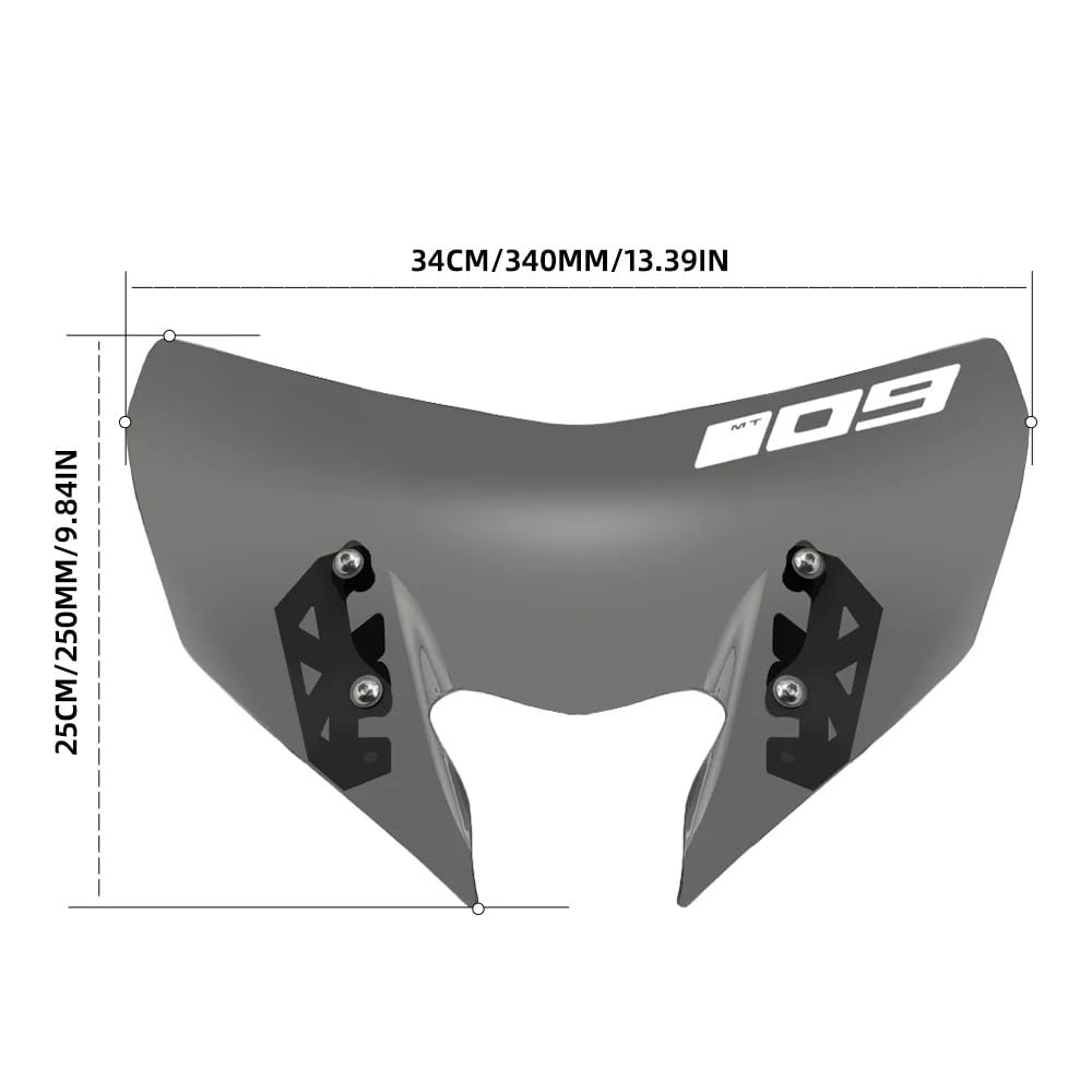 Cupolino Spoiler Parabrezza Deflettore Parabrezza Per Yam&aha MT-09SP FZ-09 MT09 MT FZ 09 2017-2020 18 19 Parabrezza Pare Brise Moto Deflettori Del Flusso