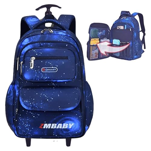 Mochila Escolar com Rodinha, Compartimento para guardar lapís, caneta e objetos mochila de carrinho