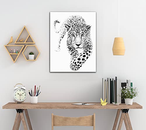 Siozoxis Cheetah Leopard Bathroom Wall Art Black And White Animal Kitchen Canvas Wall Decor Country Farmhouse Bedroom Pictures Prints Wall Decorations Funny Office Framed Artwork 16 X 24 Inches #TOP3