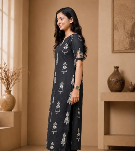 Image of MS VHCK ENTERPRISE Woman Women's Rayon Straight Fit Straight Kurta Kurtis