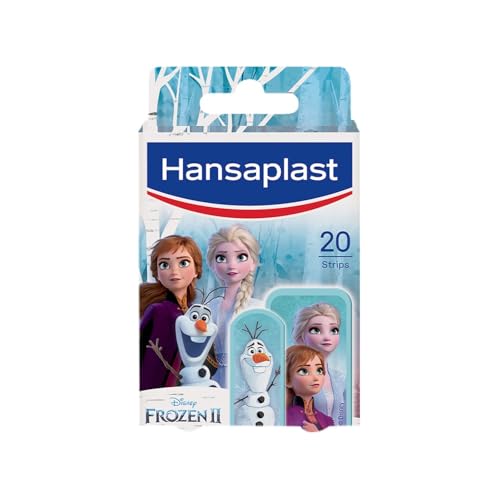 HANSAPLAST - 20 Pansements Enfant Disney La Reine des Neiges - Pansements Résistants à L'Eau - Pour Les Petits Bobos - Retrait Facile & Sans Douleur - 2 Formats : 14 Petits + 6 Grands