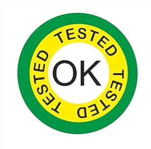 OK Tested Stickers, (2 * 2 INCH Round) Small Size PVC Sticker, Yellow ...
