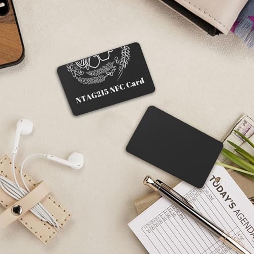 50pcs Black NFC Tags - NFC Business Cards, 215 Cards, Blank, Rewritable, 504 Bytes, Programmable, iPhone Compatible