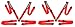 Racing Style Harness For Powersports - PAIR (Red)