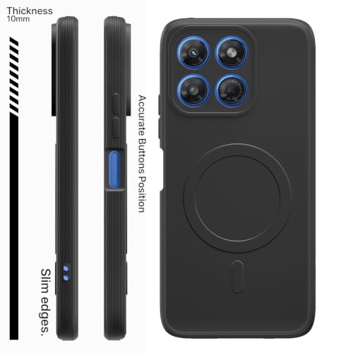 Image of Outlouders Back Cover for Motorola Moto G77 Power 5G | Soft Matte Silicone | Slim Fit | Magnetic-Safe Logo Design (Magnetic-Safe Not Compatible) | Shockproof | Camera Protection Bumper Case (Black)
