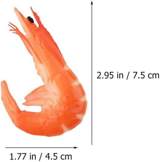 Kisangel 9Pcs Artificial Shrimp Models, 2.95 in Fake Seafood for Display | Lifelike Cooked Prawn Design, Wipe Clean Reusable Prop for Food Photography; Durable Red PVC