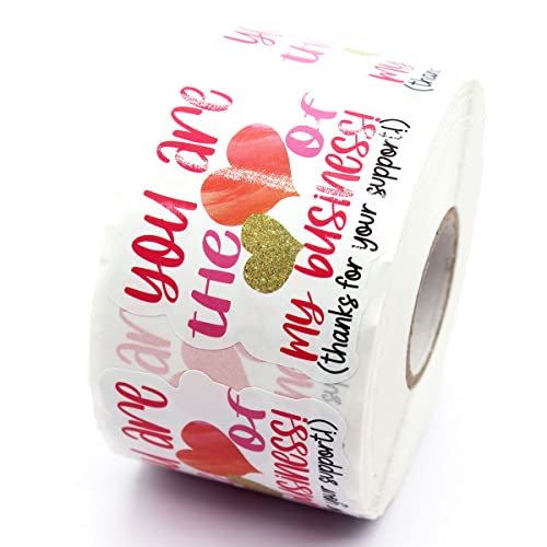 You are The Love of My Business Stickers,Thank You Sticker for Small Business Mail Envelopes Shipping Package Packing 500 Labels Per Roll