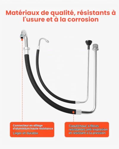 VEVOR Ensemble tuyaux de pulvérisation de Peinture sans air, 2 pcs, kit tuyaux d'aspiration et de Conduite de Reflux en Alliage d'aluminium et en Caoutchouc, pour pulvérisateurs de Peinture sans air – vue 3