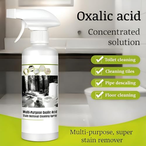 Image of Multi Purpose Oxalic Acid Stain Removal Cleaning Spray Bathroom and Toilet Cleaner for Tough Rust Hard Water and Tile Stains (Pack of 3)