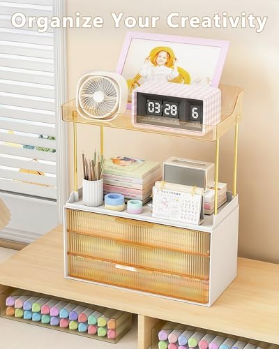 Image of Anylady Bathroom Organizers and Storage, Makeup Organizer (Sturdy Durable Attractive), Ideal for Vanity, Countertop, Counter, Perfume, Skincare, Cabinet, Cosmetic, Dresser Organizer (Gold)