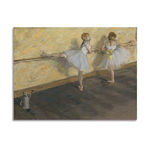 123 Life Dancer Practicing the Barre Degas Prints Impressionist Wall Art Degas Ballerina Poster for Bedroom Living Room Office Wall Decor Uuframed (Dancer Practicing at the Barre,45x60cm/18x24in)