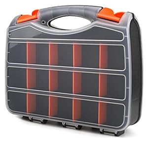 Caja Clasificadora de Herramientas, Caja Organizadora Compartimentos Tornillos | Cajas de Plastico Apilables para Tornillos Brocas y Tacos, Maletin Organizador Vacio para Guardar Herramientas