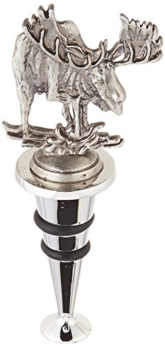 Thirstystone Wine Stopper, Moose, Silver