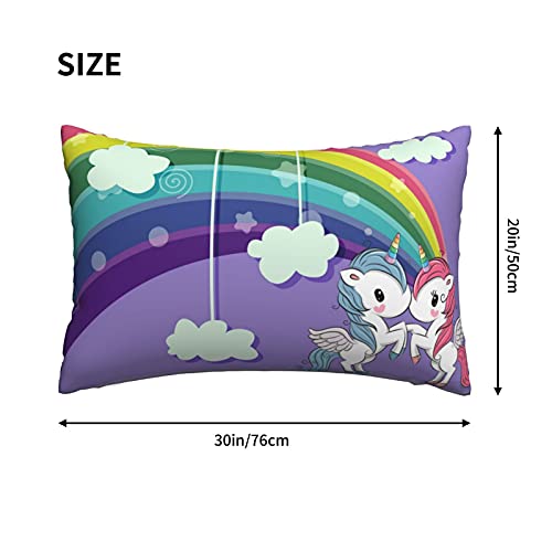 Girls Personalized Cute Pillowcase - Customized For Kids - Soft Fabric - Standard Pillow Size - Unicorns Rainbow Cloud Design - Sleep, Nap Girls Pillowcase - 20X30，Purple #TOP7