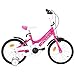 vidaXL Bici per Bambini Bicicletta Biciclettina Bici con Rotelle Giochi per Bambini Giocattoli per Ciclismo 16 Pollici Nera e Rosa