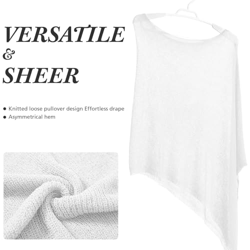 Image of Women Sheer Poncho Shrug Summer Sheer Blouse Top Lightweight Poncho Bolero for Evening Dress