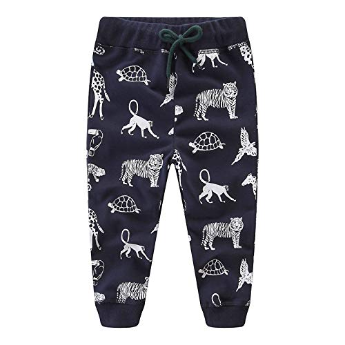 Pantalones Deportivos Bebé Niños Chándal Joggers Negro Tigre Elástico Cintura Cordón Algodón Escuela Jogging Pantalones Otoño Invierno Infantil 2-7 años