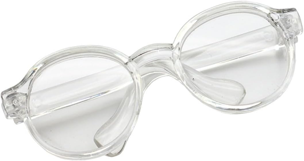 2-Piece Set Mini Doll Glasses ,Retro Sunglasses Eyeglasses for 17cm Dolls, Dress-Up & Photo Props Eyewear Costume Accessories Fits Compatible with 17cm Dolls Play & Display (Clear +Colorful)