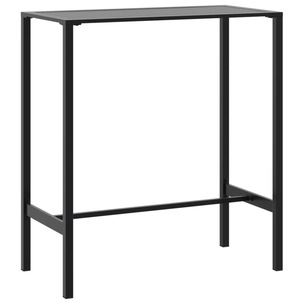vidaXL Mesa Alta de Bar Acero Recubrimiento Polvo Negro 100x50x110 cm, Mesa de Barra de Desayuno, Mesa de Bar de Cocina, Mesa de Taburete de Bar