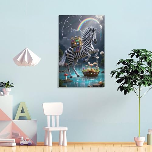 Impression sur toile zèbre affiche décoration murale 40x60