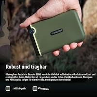 Transcend StoreJet 25M3 2TB Externe Festplatte, Anti-Schock (Militärstandard), USB 3.1 Gen 1, 2.5 Zoll, Militärgrün| Ideal für PC/Laptop/Mac Backup & Datensicherung – Ansicht 3