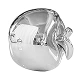 TOYANDONA Silberner Keramik Apfel als Weihnachtstisch Dekoration und Party Ornament aus Porzellan