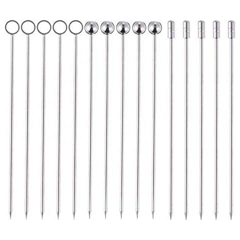 falllea 24 Pcs Stainless Steel Cocktail Picks Fruit Stick Toothpicks for Cocktail Party or Barbeque Snacks, Club Sandwiches Cover